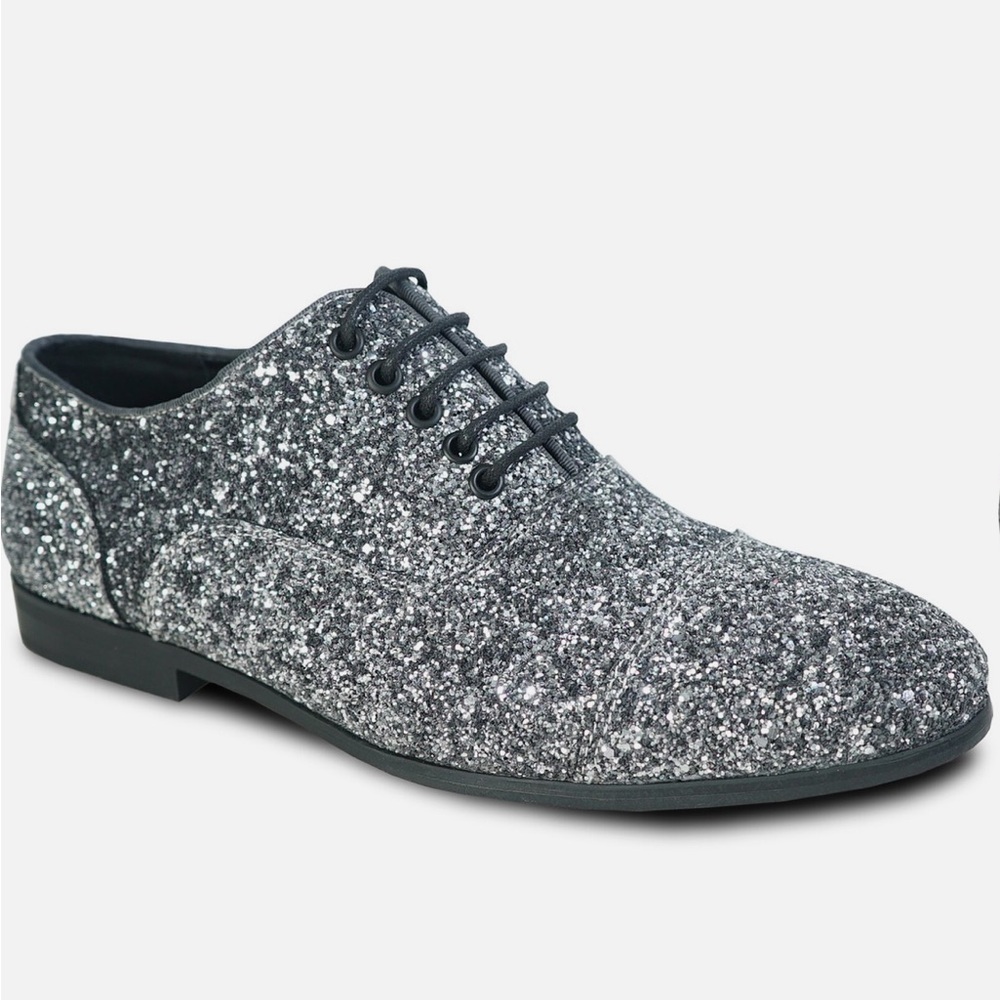 Bravo Sparkling Silver Lace-Up Shoes